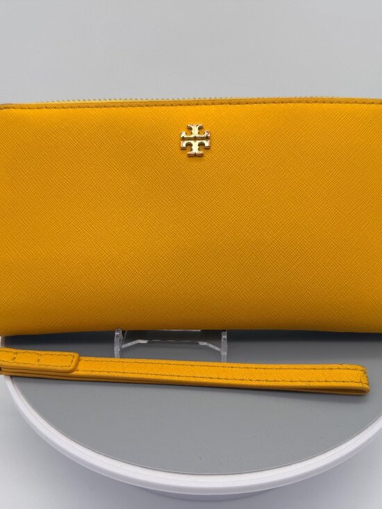 Tory Burch Handbags - Tory Burch Robinson Zip Continental Wallet - Daylily Yellow Saffiano